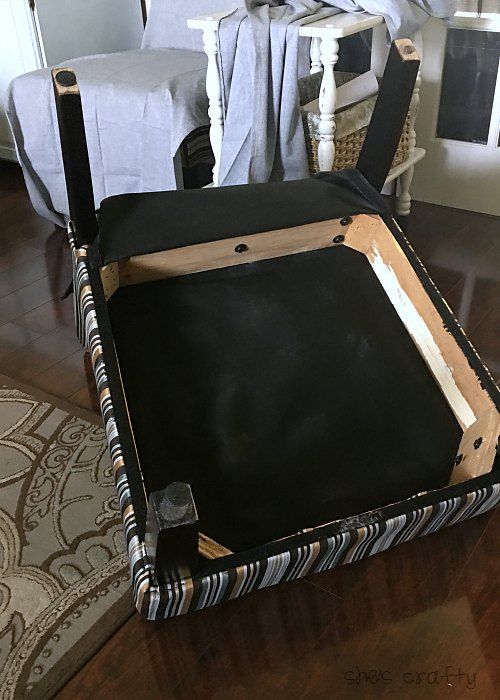 She's Crafty DIY slipper chair upholstery